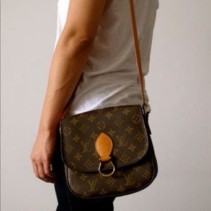 Authentic Louis Vuitton LV Monogram Saint Cloud Leather Shoulder Crossbody Bag